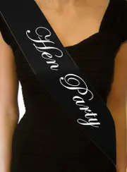 Hen Party Black With White Satin Bride Sash Bachelorette Sashes Bridal Shower Hen Night Wedding PARTY 10col