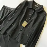 New DOLCE & GABBANA Skirt Suit Jacket Double Collar Blazer Crepe Classic Vintage
