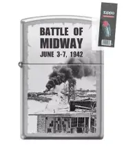 Zippo 82301 battle of midway world war 2 1942 ww2 Lighter + FLINT PACK