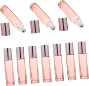 WOFASHPURET 10Pcs Refillable Roller Bottles Pink Travel Essential Oil Subpackage Bottles for DIY Perfumes Portable Beauty Liquid Containers