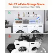 Washer Dryer Countertop with Shelf 54x27 White Wooden