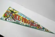 Vtg Felt Pennant Flag~Dick Buttons Ice Extravagana~NY World's Fair~Gr~1960's~NOS