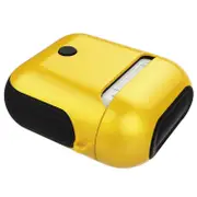 Varnished Pc Bluetooth Earphones Case Anti-Lost Storage Bag For Apple Airpods 1/2(Yellow)