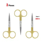 3 Pcs 4.5" Fishing Fly Tying Tools All Purpose Straight Scissor Stainless Steel