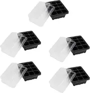 NOLITOY 5Pcs Growing Trays with Transparent Lids Cell Sprout Plate Nursery Pots for Gardening and Bonsai Safe and Durable Black