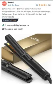 New 1” Flat Iron 2 In 1 360 Curler Straighter Curling Straightening $50 Ceramic