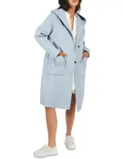 [Belle & Bloom] Walk This Way Wool Blend Oversized Coat in Light Blue