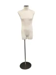 Male Dressmakers Mannequin Premium - Calico Torso with Adjustable Stand