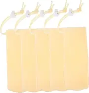 Baluue 5pcs Unscented Soap Acid Soap Face Soap Dish Soap Tray Exfoliating Soap Bar Soap Foam Hand Soap Sponge Soap Case Soap Bar Foaming Soap Pouch Pe Beige