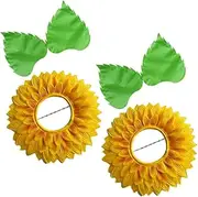 1 Set Sun Flower Headdress Headband Funny Headgear Sun Flowers Wreath Headwear Flower Headwear Festival Hair Accessories Sunflower Headdress Party Headdress Silk Cloth