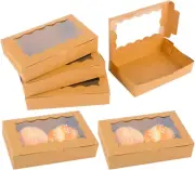 30 Pack Kraft with Transparent Windows Cookie Box，Cake Box Used for Packaging De