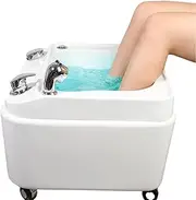 Pedicure Foot Spa Bathtub, 360° Movable Foot Spa Massager with Bubble Massage & Jets, Adjustable Temperature Foot Spa Bath with Foot Rest, Colorful Lamp Pedicure Bowl Spa Equipment