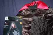 Vampire Vampiress Black Cape 56" Red Collar Halloween Costume One Size NIP
