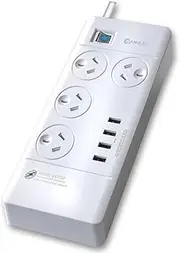 Power Board 4 Way Outlets Socket 4 USB Charging Charger Ports w/Surge Protector
