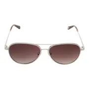 Fossil FOS 2096/G/S Women’s Sunglasses Light Gold Frame Brown Lens 57mm Pilot