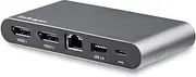 StarTech.com USB C Dock - 4K Dual Monitor DisplayPort - Mini Laptop Docking Station - 100W Power Delivery Passthrough - GbE, 2-Port USB-A Hub - USB Type-C Multiport Adapter - 3.3' Cable (DK30C2DAGPD)