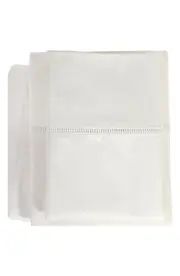 Pom Pom at Home Como Ladder Stitch Cotton Sateen Sheet Set in Ivory at Nordstrom, Size Twin