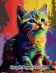 Abstract Cat Graph Paper 1x1 cm: 1cm Squared Grid Paper | Gift For People Who Love Kittens, Pet Lovers | For Back To School, Office, Work | 8.5 x 11 Inches | 111 Pages | v11