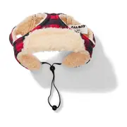 All Day Buffalo Plaid Trapper Pet Hat Red