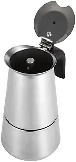 Stainless Steel Moka Pot - Espresso Coffee Maker Stove - With Ergonomic Handle - For Any Cooking Appliance - Home Office Use (100ml)