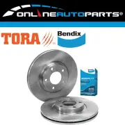 2 Front Disc Rotors with Bendix Brake Pads Set for Mazda 3 BK BL SP23 SP25 04~14