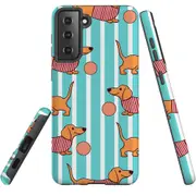 For Samsung Galaxy S21 FE Case Armour Cover, Dachshund Dogs Cute