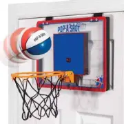 Pop-a-Shot Slam Dunk over The Door Mini Arcade Basketball Hoop, Foldable Hanging