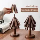 Black Walnut Wooden Trivets Foldable Insulation Mat Table Decoration Home