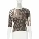 [二手] new PLEATS PLEASE ISSEY MIYAKE brown ethnic abstract print plisse pleated top