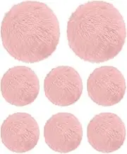 uxcell 8-Pack Faux Fur Pom Poms, 1.2 Inch/ 2.8 cm Soft Fluffy Pompoms Balls Faux Rabbit Fur with Elastic Loop for Hats/Bags/Keychains/Knitting Accessories/DIY Crafts [Skin Pink]