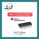 【堃喬】TI SN75188N PDIP14 RS-232 INTERFACE IC QUAD LINE DRIVER