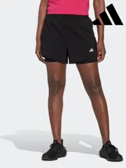 adidas Black Aeroready Minimal 2-in-1 Shorts (D47486) | $76