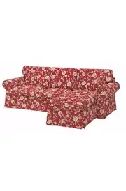 IKEA Uppland Cover For 3-Seat Sofa, With Chaise Longue Red White 304.727.91