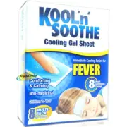 Kool 'n' Soothe Soft Gel Children Kids Fever Immediate Cooling Relief 8 Sheets