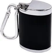 Hourwof Metal Portable Ashtray with Lid,Outdoor Pocket Ashtray for Cigarettes,Travel Ash Trays with Keychain,Oval Black