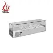 NEW COLD BENCH TOP GLASS DISPLAY SALAD / PIZZA /MEATS SHOW CASE 1220MMx460MM WTY