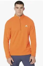 Adidas Golf Mens Impact Orange Quarter Zip Athletic Slim Pullover(Large-Tall)