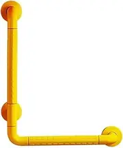 90° Right Angle Stainless Steel Shower Grab Bar with Non-Slip Handle and Safety Glow Circle for Bathtub Toilet Bathroom Kitchen Stairs(Yellow,78x78CM)