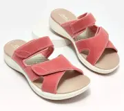 Clarks Cloudsteppers Slide Sport Mira Sandals Dusty Rose 8.5/M New