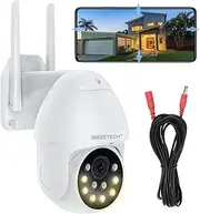 INSEETECH 4MP Tuya Smart Camera Outdoor - 2.4/5GHz WiFi Home Security PTZ Cam with Floodlight, Auto Tracking, Siren, Night Vision, 16ft Cable - Ideal for Backyard Garden Surveillance