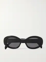 [CELINE Eyewear] CELINE Eyewear - Triomphe Oval-frame Acetate Sunglasses - Black - One size One size Black