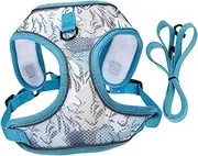 DRESSOOS 1 Set Portable Reflective Pet Harness with Leash Step Design for Easy Wear Comfortable for Dogs for Outdoor Activities and Training