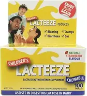 Gelda Scientific Lacteeze Childrens 100 chewable Tablets Strawberry by