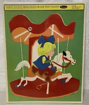 Fuzzy Wuzzy Preschool Frame Tray Puzzle Vintage Whitman Carousel