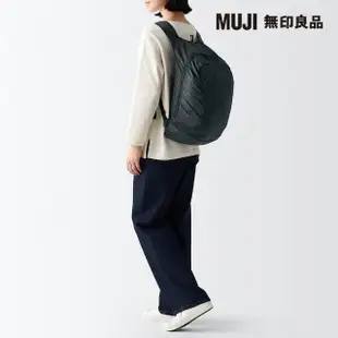 【MUJI 無印良品】可折疊撥水加工聚酯纖維後背包(黑色)