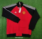 Adidas Men's Manchester United FC Anthem Soccer Jacket, H63993, Red/Black,Size L