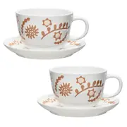 2x Ecology Nori Glazed Stoneware Tea/Coffee Cup & Saucer/Plate Drinks Set 330ml