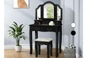 ALFORDSON Dressing Table Stool Set Makeup Foldable Mirror Vanity Desk