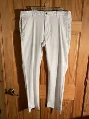 Tommy Bahama Pants Mens 38x32 White Flat Front Chinos Stretch Tencel Pants
