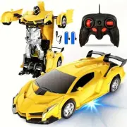 Remote Control RC Car Transforms to Robot Rechargeable 360° Rotating Stunt Car